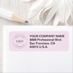 Etiqueta Logotipo empresarial aquí Rosa corporativo simple