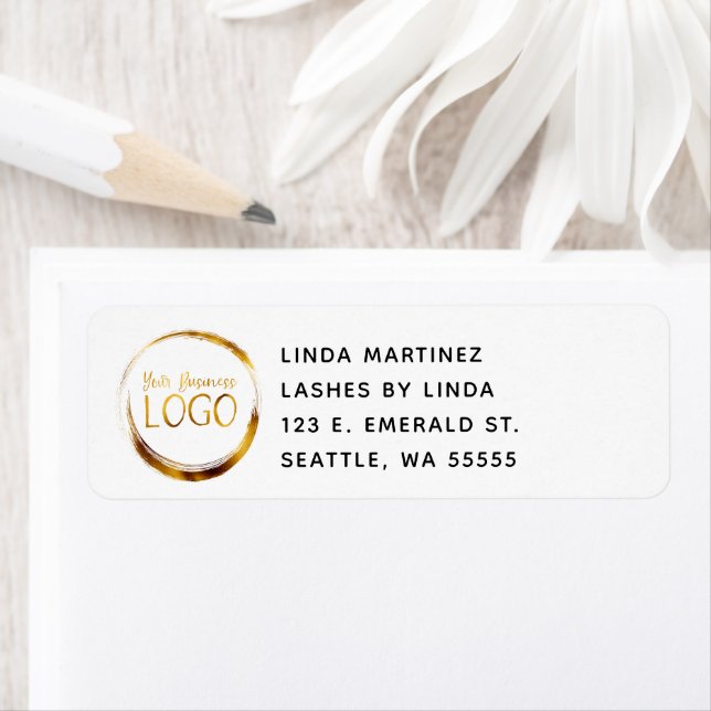 Etiqueta Logotipo empresarial circular sobre fondo blanco p (In situ)