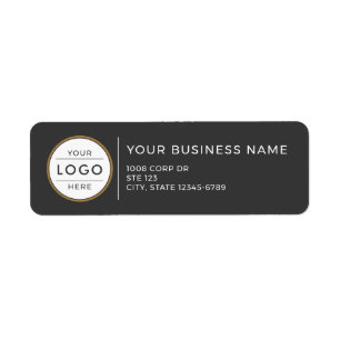 Etiqueta Logotipo empresarial moderno de carbón gris y dora