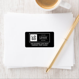Etiqueta Logotipo empresarial personalizado negro para corr