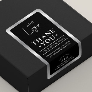 Etiqueta Logotipo en negro y plata - Pedido comercial - Gra