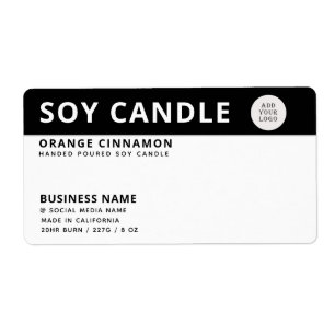 Etiqueta logotipo minimalista cuadrado de velas de soja bla