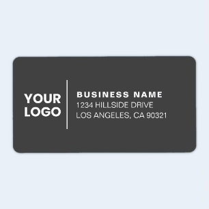 Etiqueta Logotipo moderno de empresa gris oscuro dirección 
