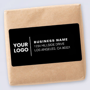 Etiqueta Logotipo moderno de empresa negro y blanco direcci