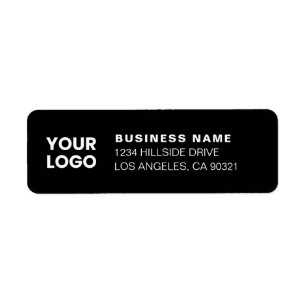 Etiqueta Logotipo moderno de empresa negro y blanco direcci