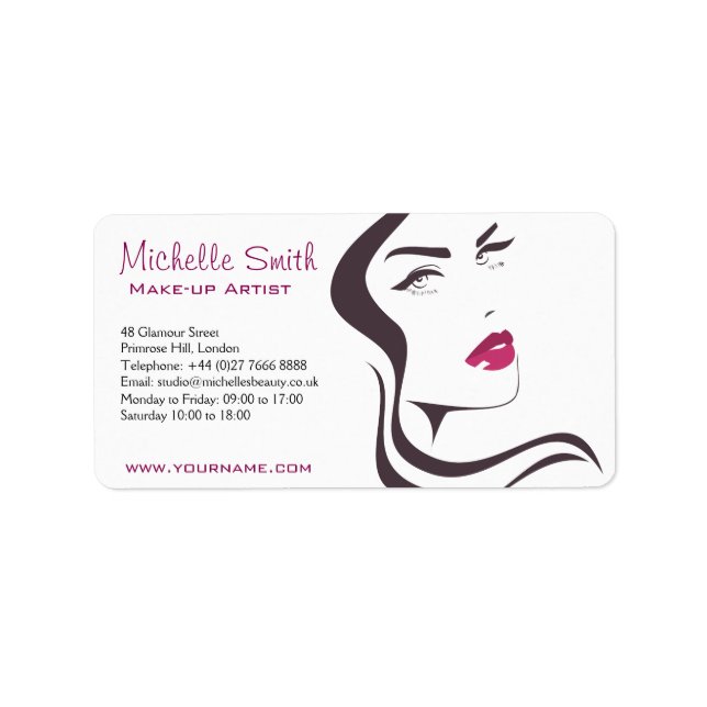 Etiqueta Long Hair hairdresser make up artist  branding (Frente)