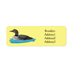 Etiqueta Loon bird cartoon illustration