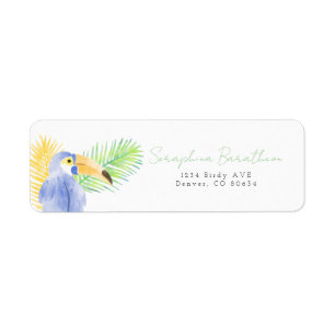 Etiqueta Loro tropical acuático