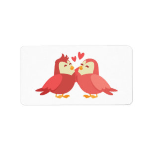 Etiqueta Loros adorables Burgundy rojo Bodas Despedida de s