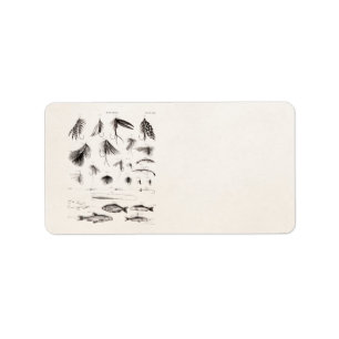 Etiqueta Los 1800s del vintage que pescan la pesca con
