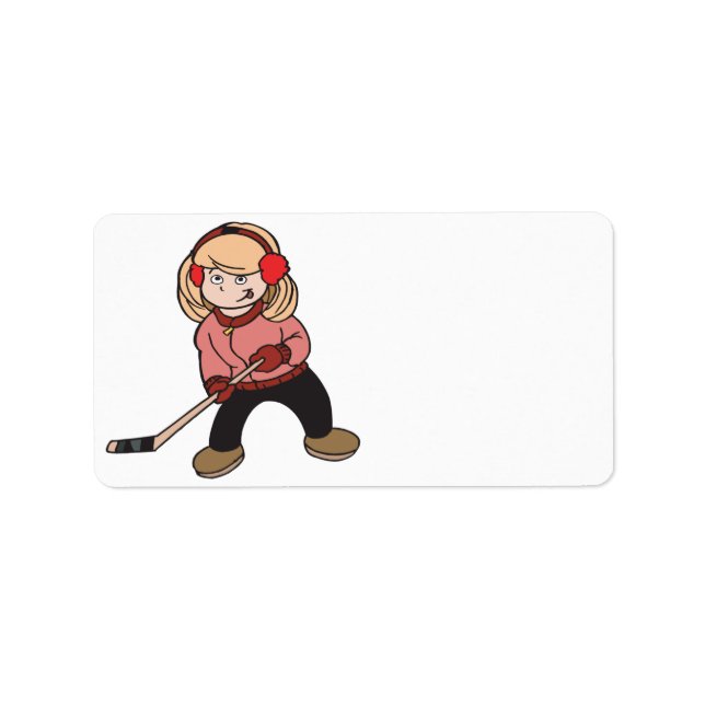 Etiqueta Los chicas también juegan al hockey (Frente)