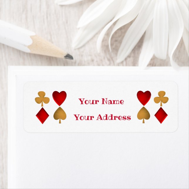 Etiqueta Los cuatro trajes, personalizados (In situ)