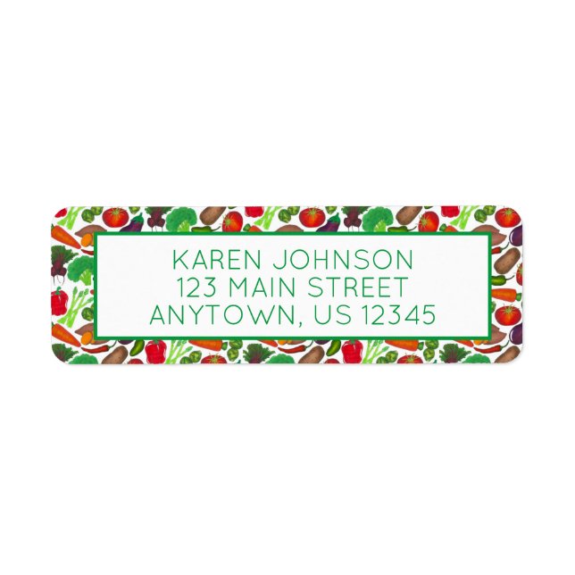 Etiqueta Los huertos vegetales producen verduras de Greenma (Frente)