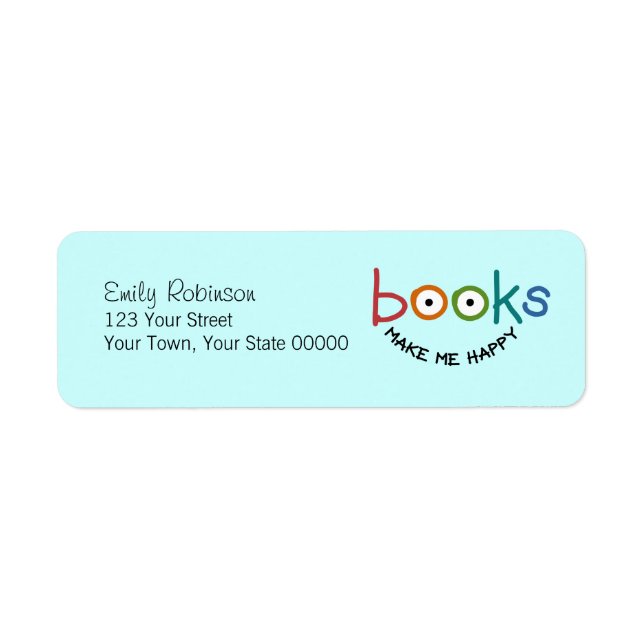 Etiqueta Los libros me hacen feliz (Frente)