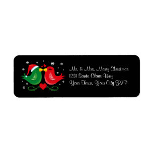 Etiqueta Los Lovebirds del navidad personalizaron la