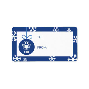 Etiqueta Los Panthers de Illinois Oriental Paw Print y EIU