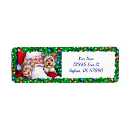 Etiqueta Los yorkies de Santa a los labios de los Navidades