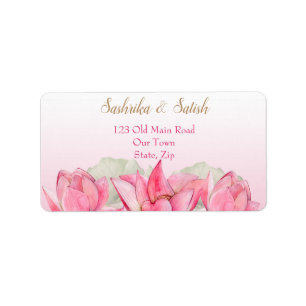 Etiqueta Loto rosa boda indio