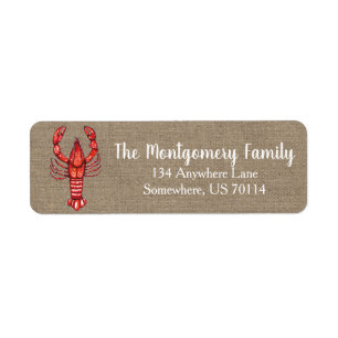 Etiqueta Louisiana Cajun Crawfish & Faux Burlap