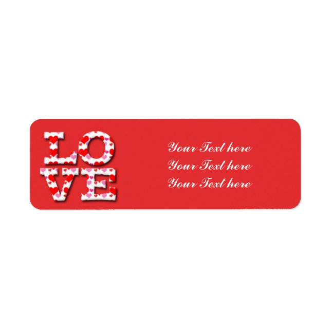 Etiqueta LOVE Heart Typography Valentine Address Labels (Frente)