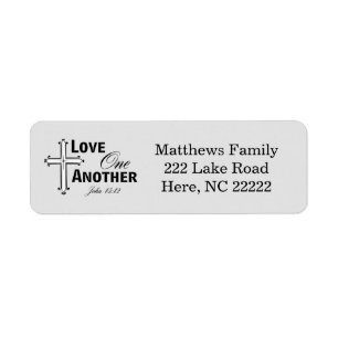 Etiqueta Love One Another Cross Return Address Labels