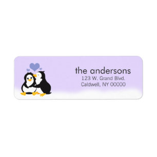 Etiqueta Love Penguins Return Address Labels