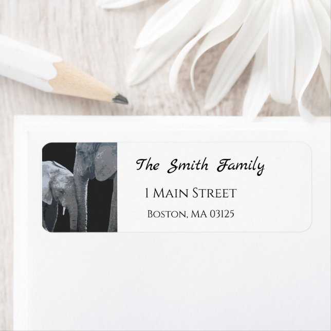 Etiqueta Love You More, Elephant Original Art Address (In situ)