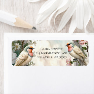 Etiqueta LoveBird Floral Return Address Label