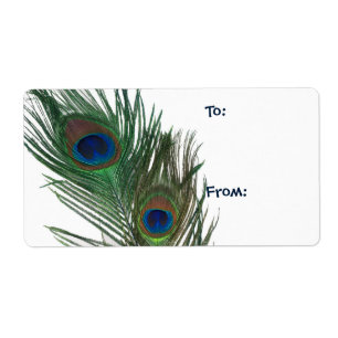Etiqueta Lovely White Peacock Gift Tag