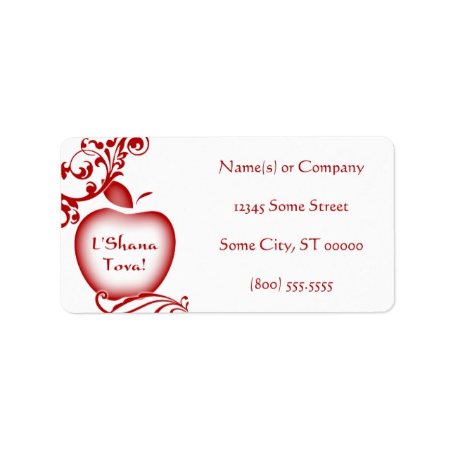 Etiqueta L'Shana Tova Florece Apple (Frente)