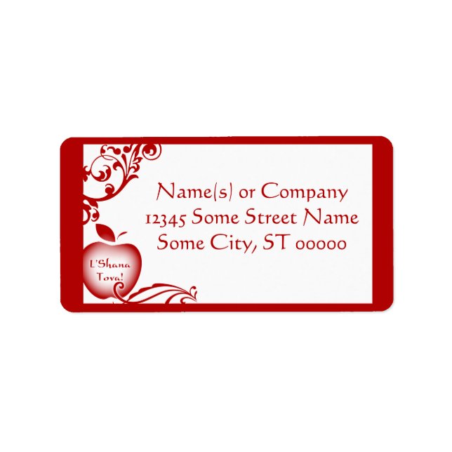 Etiqueta L'Shana Tova Prosperar Manzana (Frente)