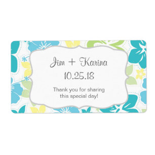 Etiqueta Luau Hawaiian Water Bottle favor - ¡personalizar!