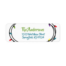 Etiqueta Luces de cadena de Navidades merry y luminosos