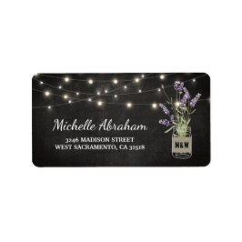 Etiqueta Luces de Mason Jar, Lavanda Rústica