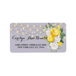Etiqueta Luces rusas floral amarilla