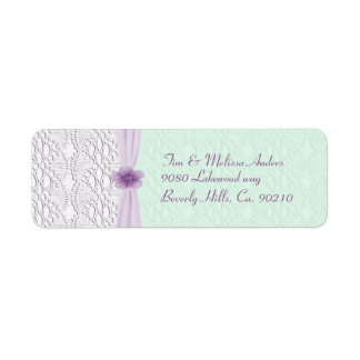 Etiqueta Luces y flores románticas, lavanda y verde de ment