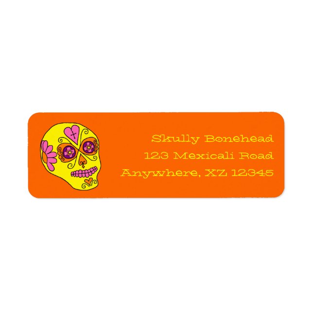 Etiqueta Lucha libre sugar Skull (Frente)