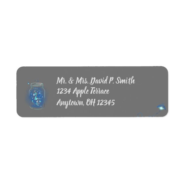 Etiqueta Luciérnagas en el fondo gris personalizado de Jar (Frente)