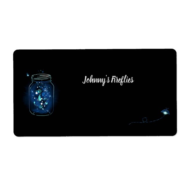 Etiqueta Luciérnagas en Jar Personalizan Mason Jar (Frente)