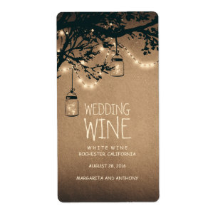Etiqueta Luciérnagas Mason Jars Rustic Wine