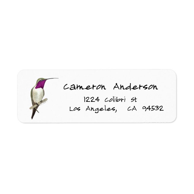 Etiqueta Lucifer Hummingbird (Frente)