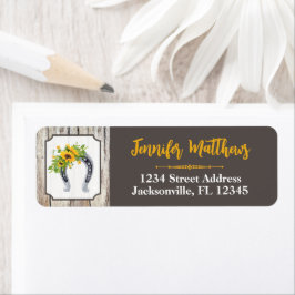 Etiqueta Lucky Horseshoe, Sunflower Bridal Shower