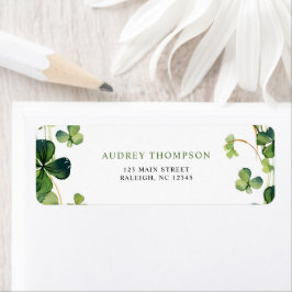 Etiqueta Lucky in Love Bridal Shower Green Return Address
