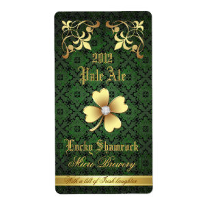 Etiqueta Lucky Shamrock Lace Gold Bebe Label