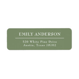 Etiqueta Lujo Elegante Sage Green White Return Address