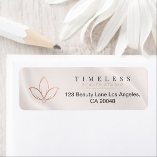 Etiqueta Lujo Suave Branding de Belleza Minimalista en Rosa