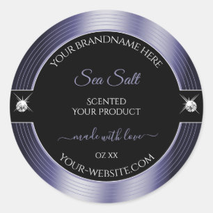 Etiqueta lujosa de producto brillante brillante az