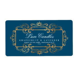 Etiqueta Lujoso Relieve metalizado dorado Swirls Elegante P