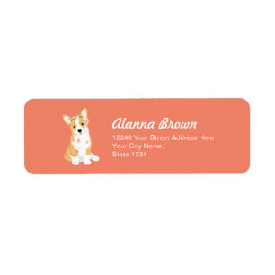 Etiqueta LuluBelle El Corgi de Bonito con corona florida