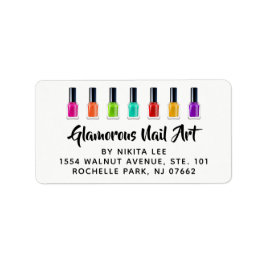 Etiqueta Luminoso Rainbow Nail Dirección del Salón de Arte